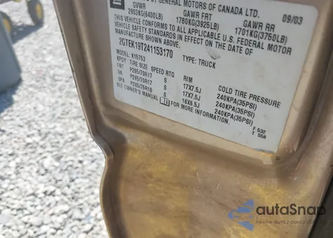 2004 GMC Sierra 1500 Sle z USA, uszkodzony, nr VIN 2GTEK19T241153170